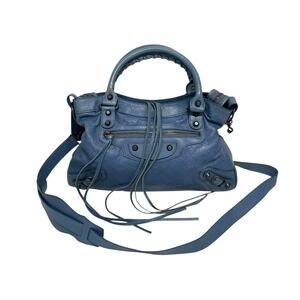 BALENCIAGA The Town handbag blue leather